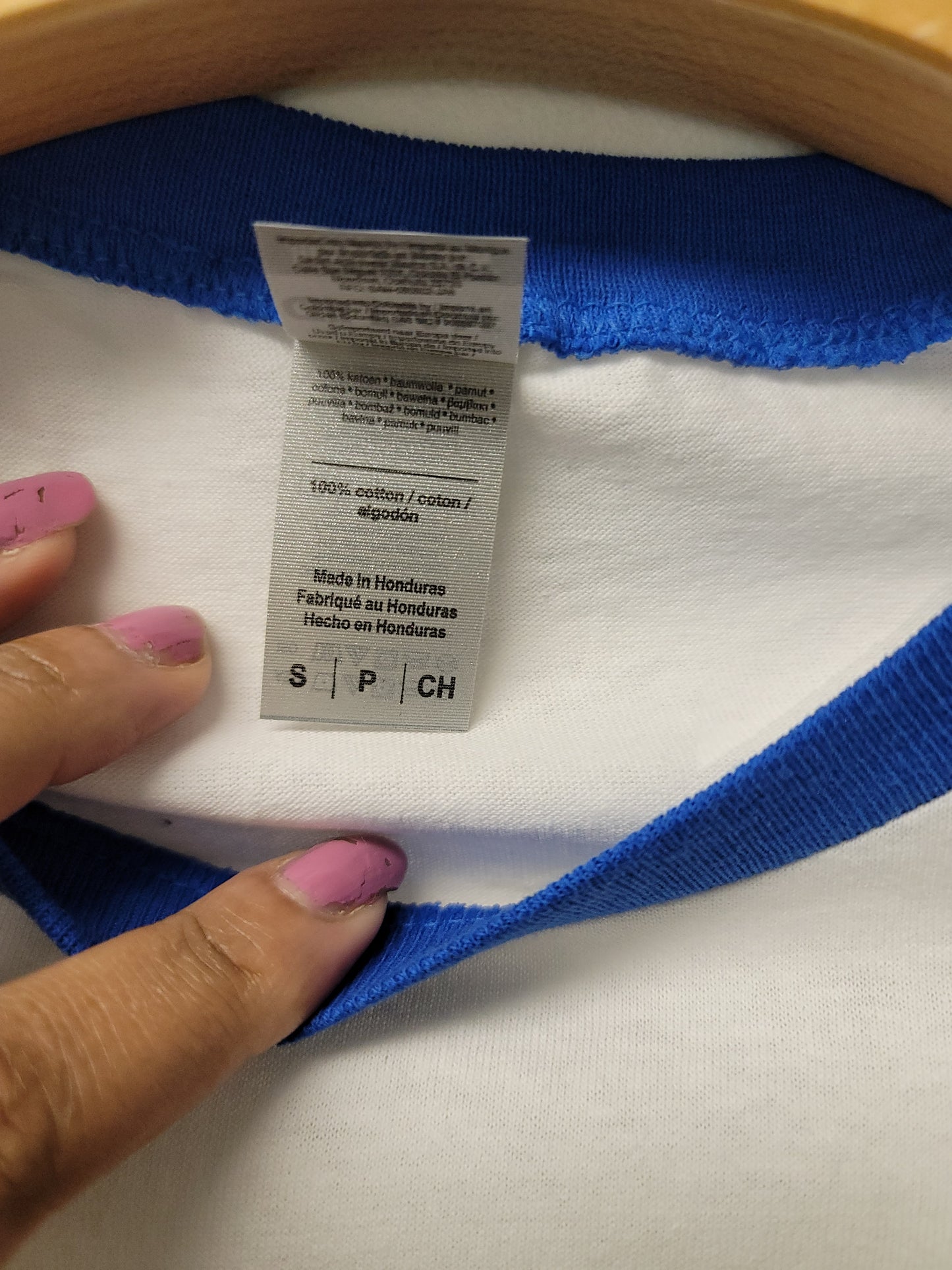 Blessed 3/4 Blue Raglan Sleeve shirt 100% Cotton