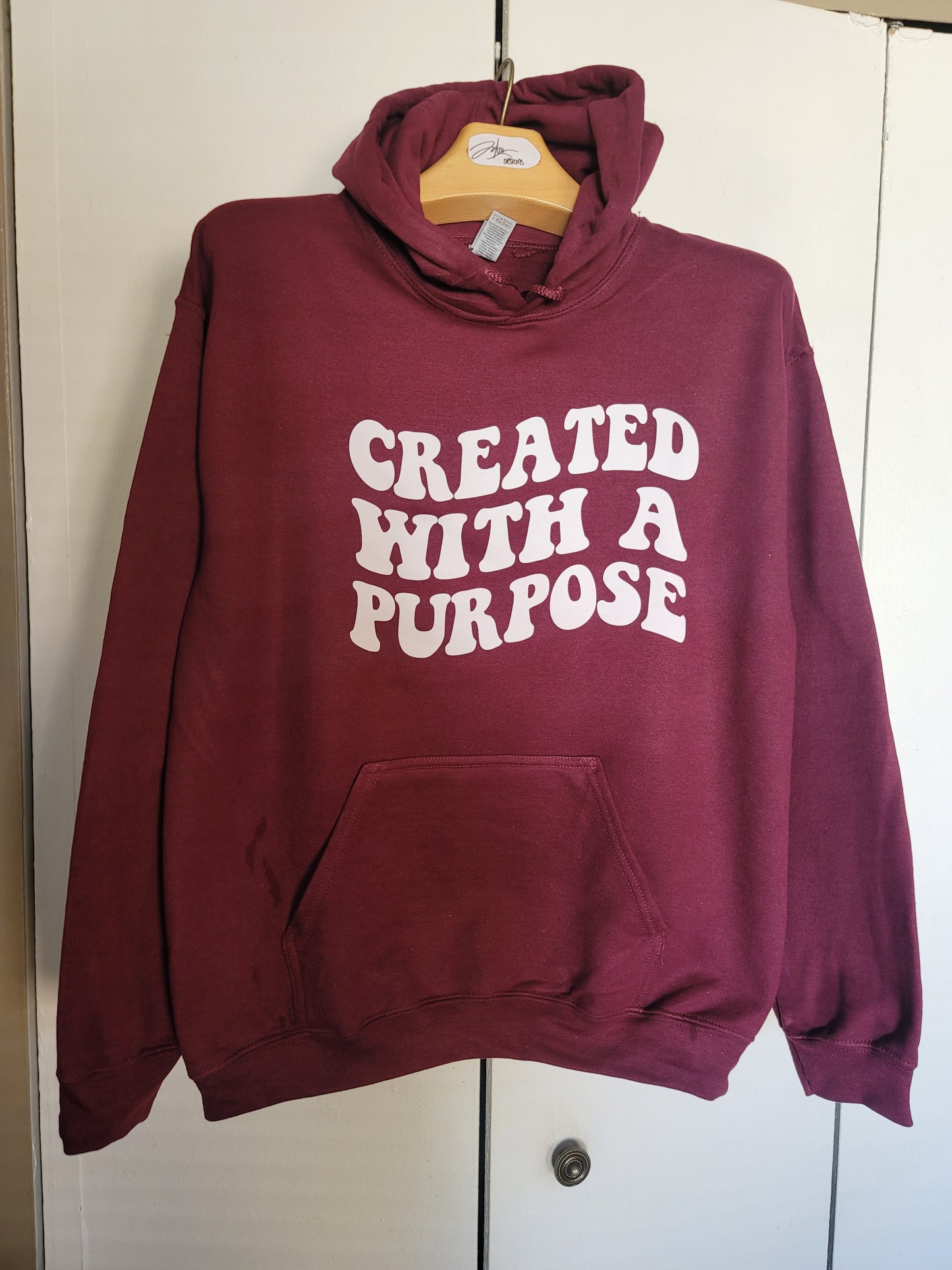 Created with a purpose Maroon Adult Unisex Heavy Blend