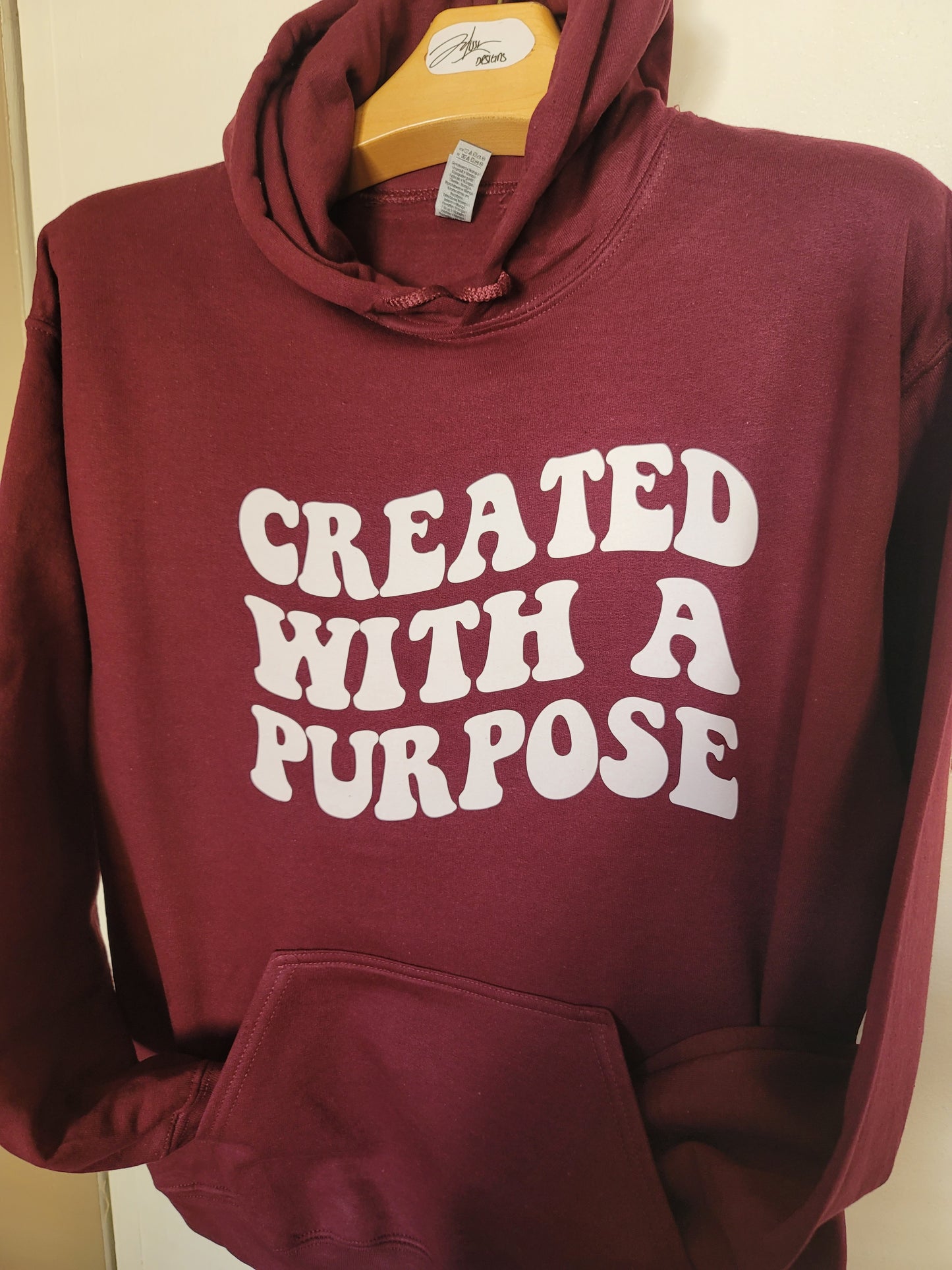 Created with a purpose Maroon Adult Unisex Heavy Blend
