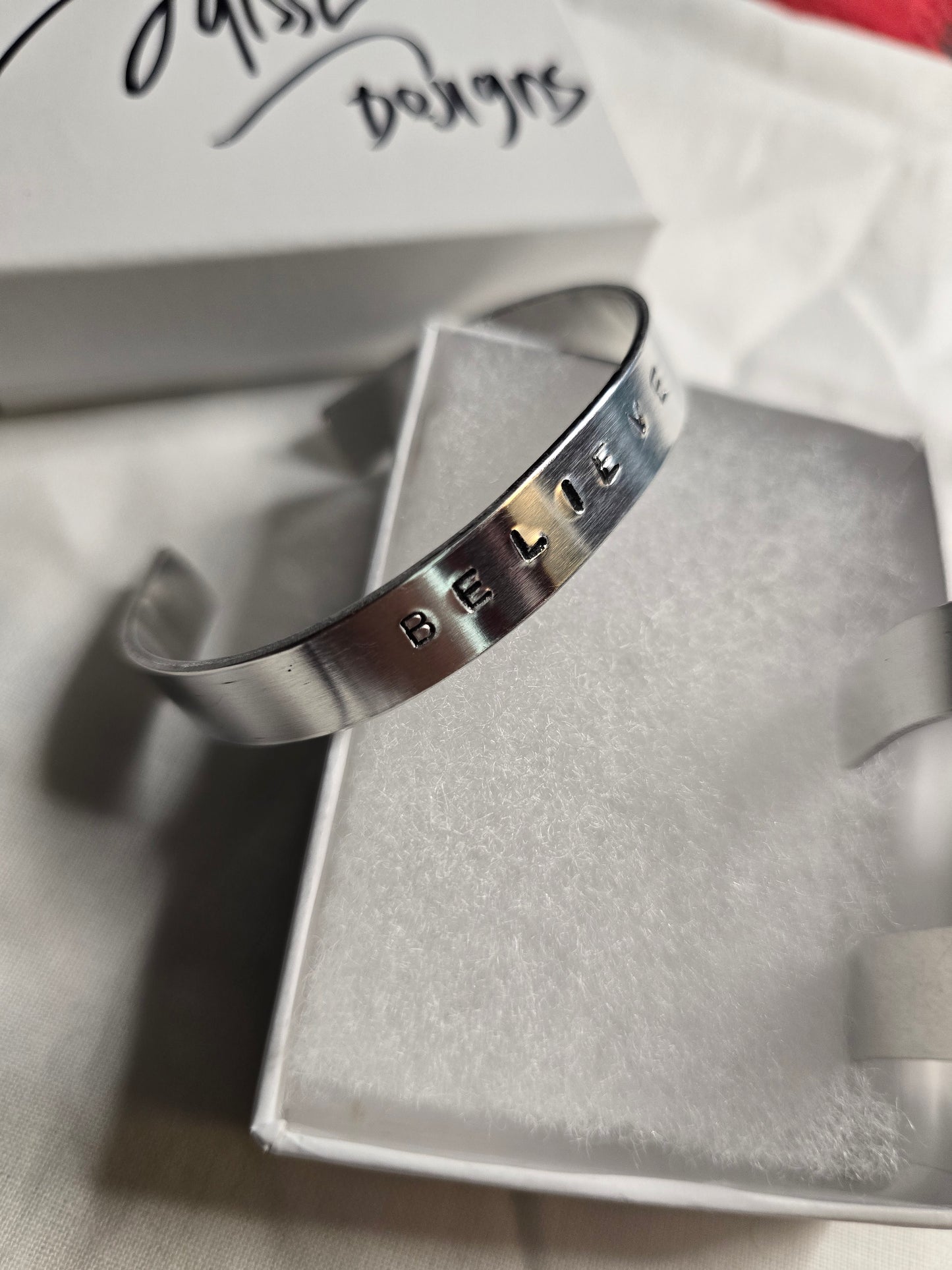 Believe Metal bracelet handmade