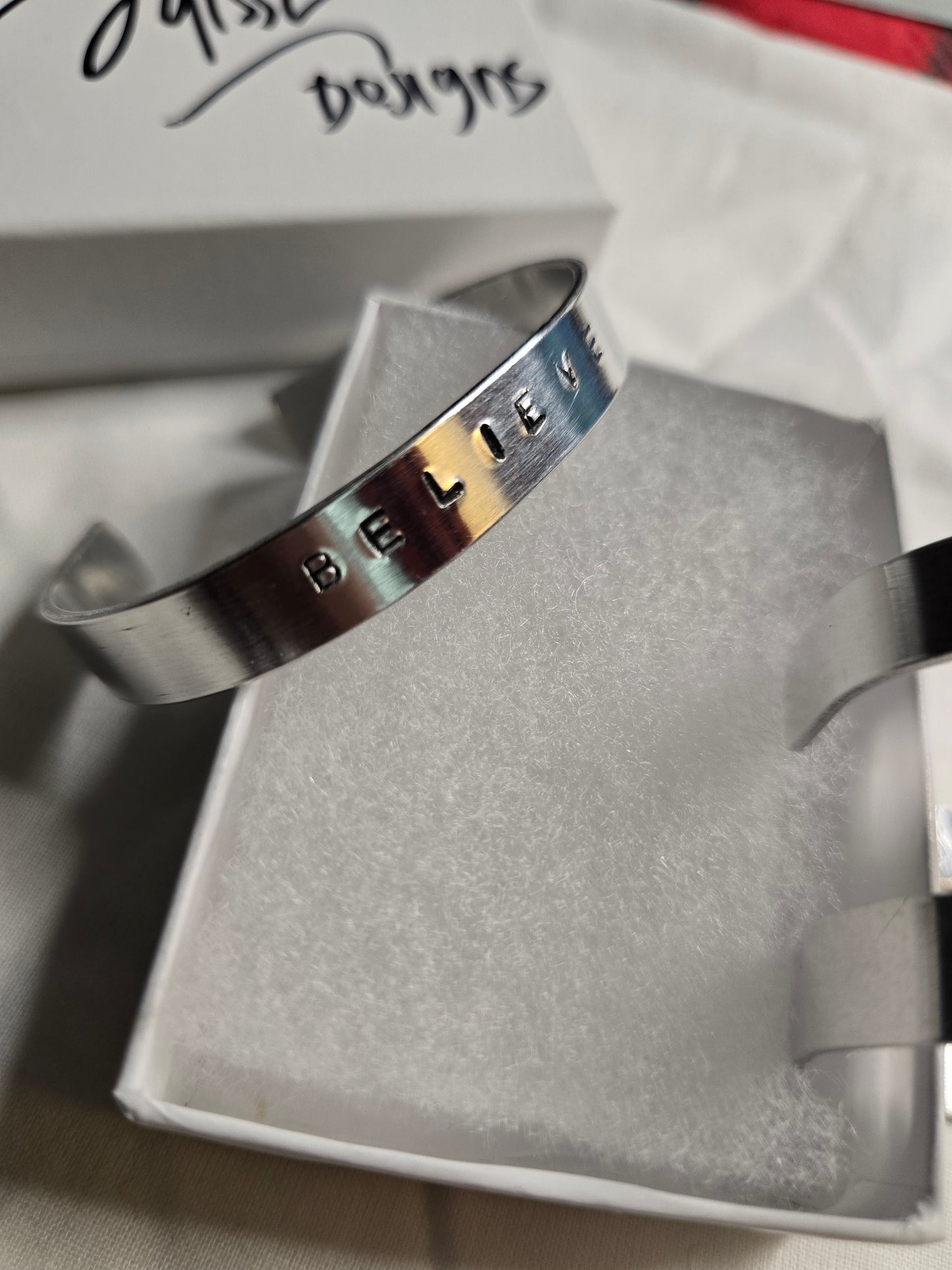 Believe Metal bracelet handmade