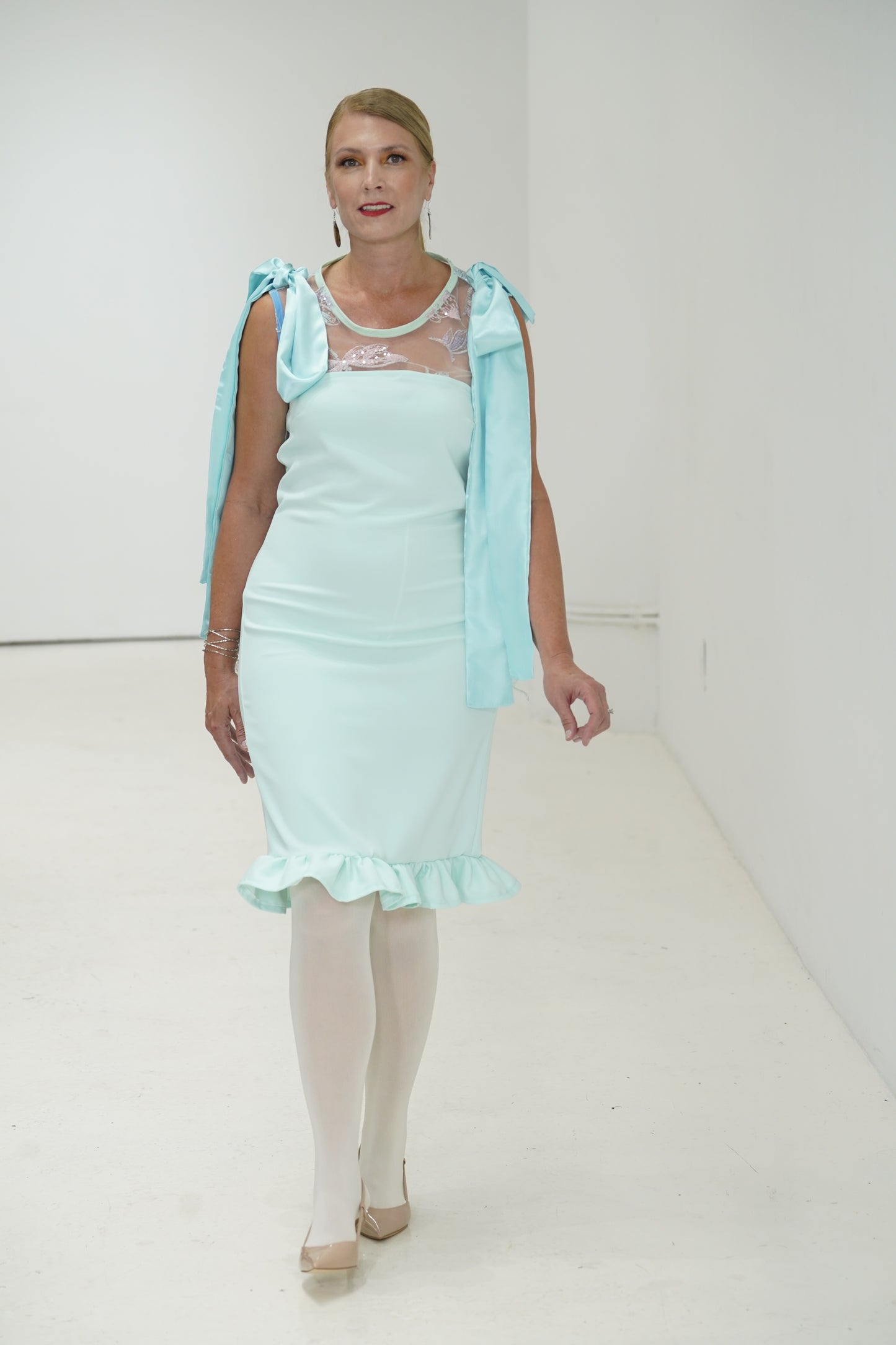 Light Green sleeveless dress with ribbons made by JulissaDesigns