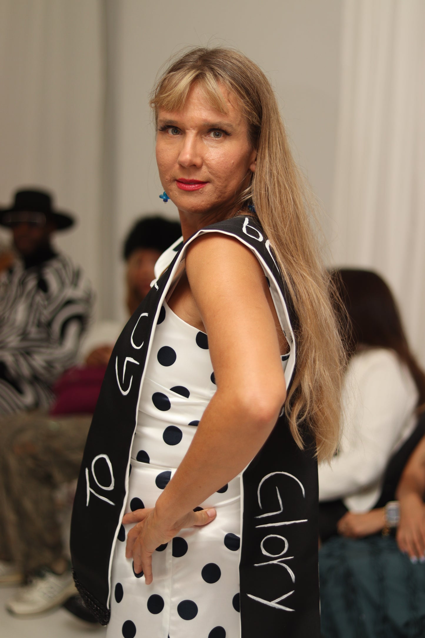 JulissaDesigns Polka Dot sleeveless dress with side peplum