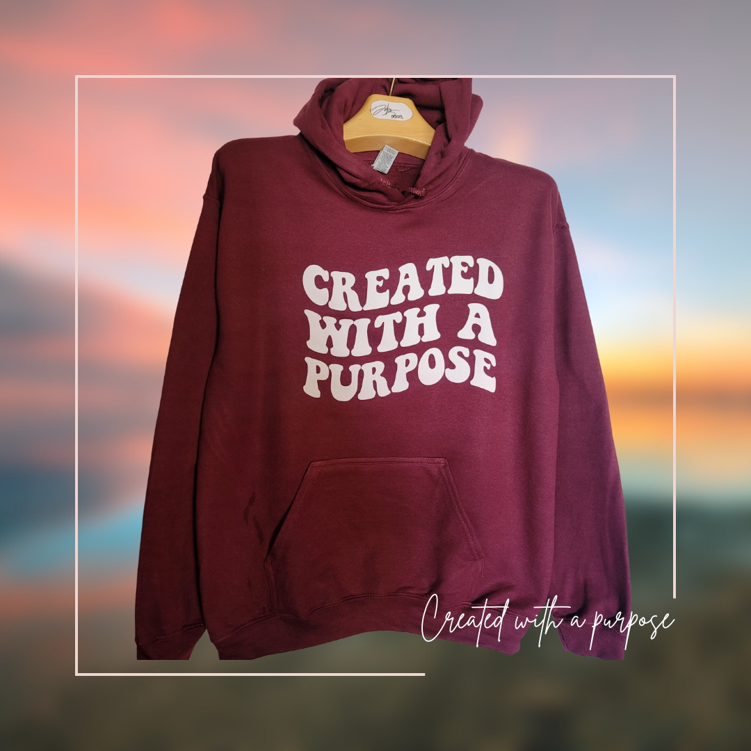 Created with a purpose Maroon Adult Unisex Heavy Blend