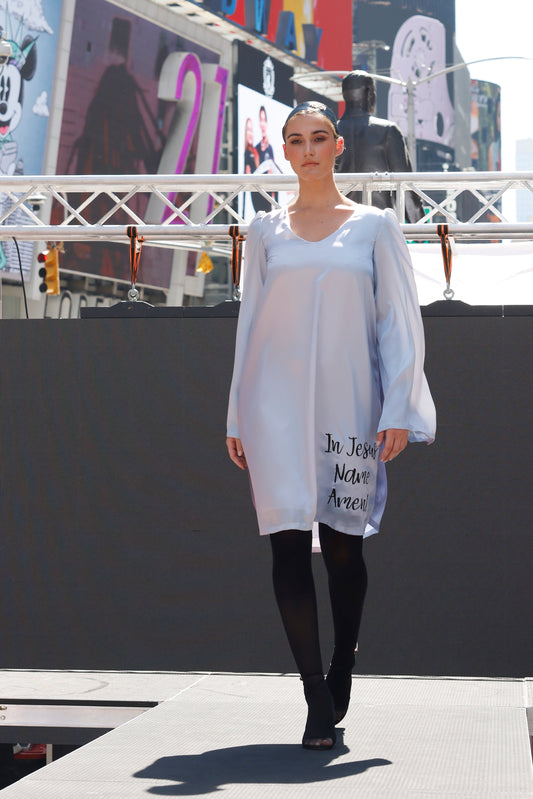 A-line Ombre dress with angel wings In Jesus' name dress