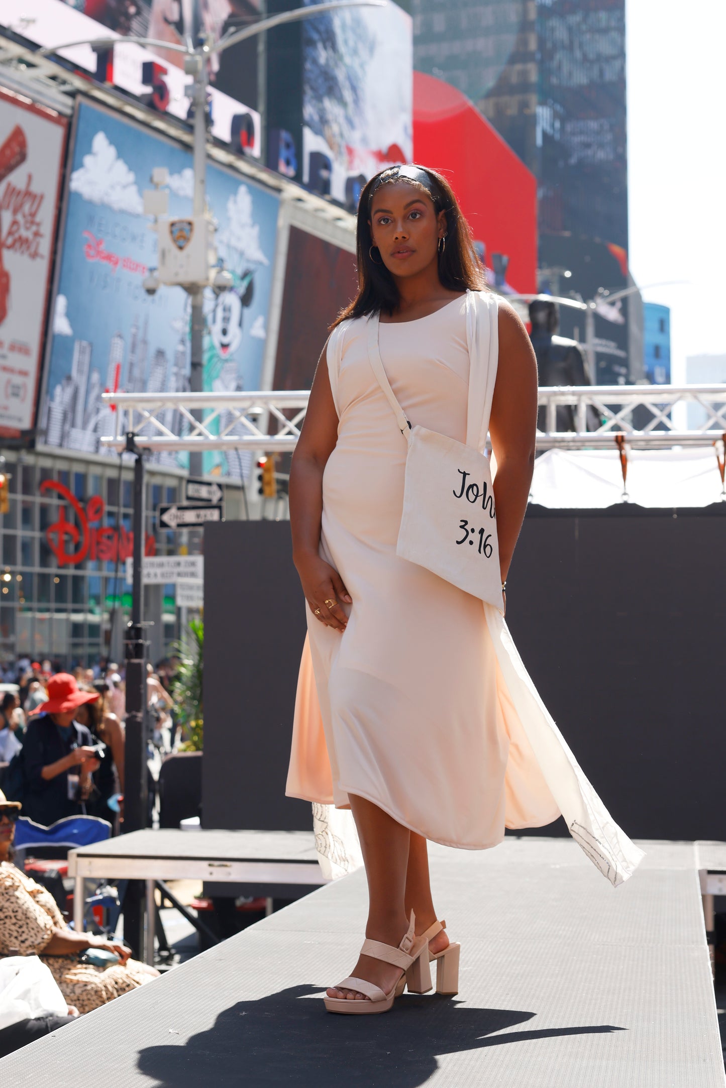 Long flare dress with cropped jacket with angel wings