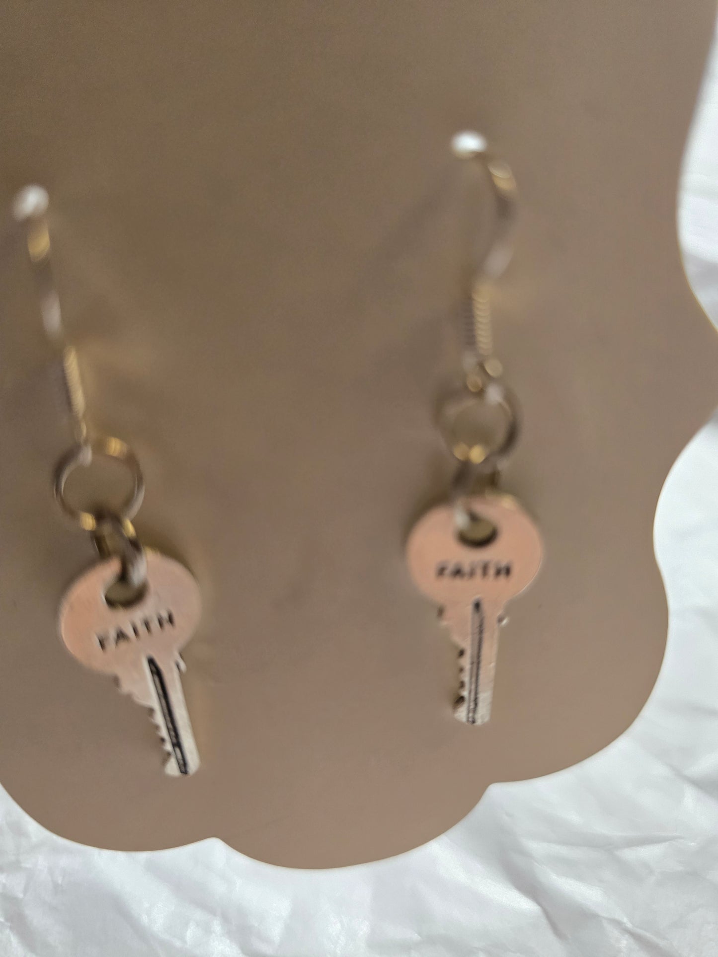 Faith key earrings