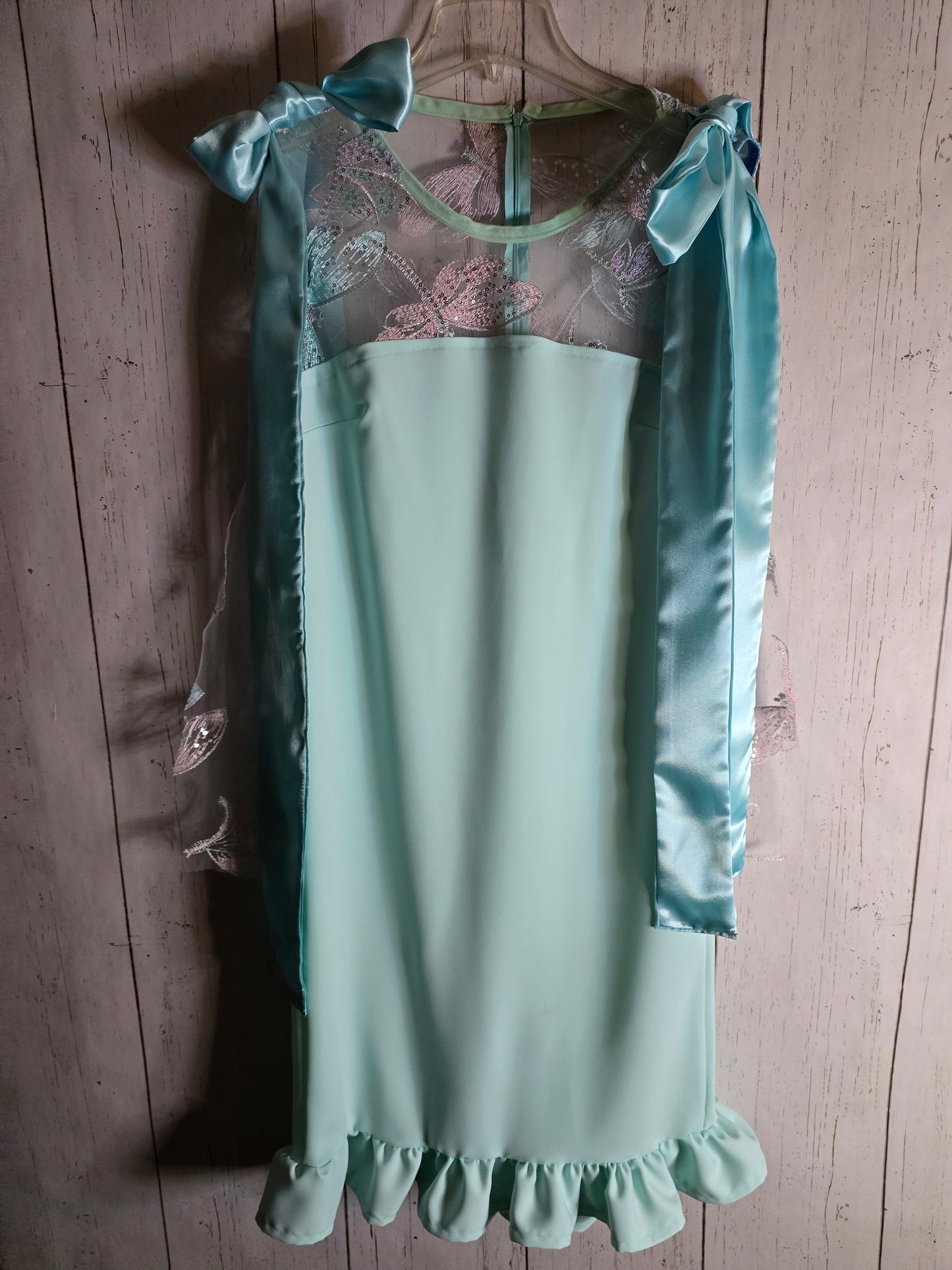 Light Green sleeveless dress with ribbons made by JulissaDesigns