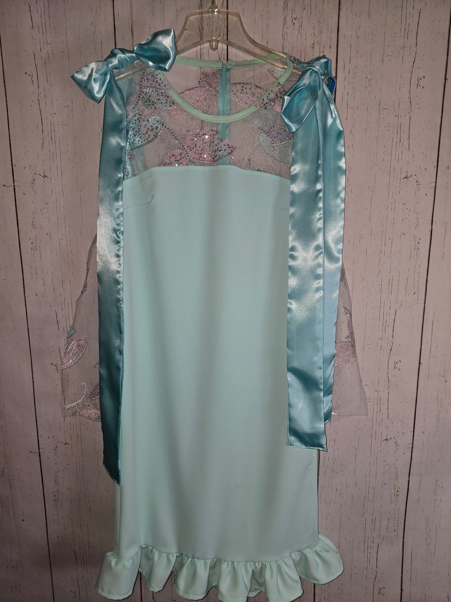 Light Green sleeveless dress with ribbons made by JulissaDesigns