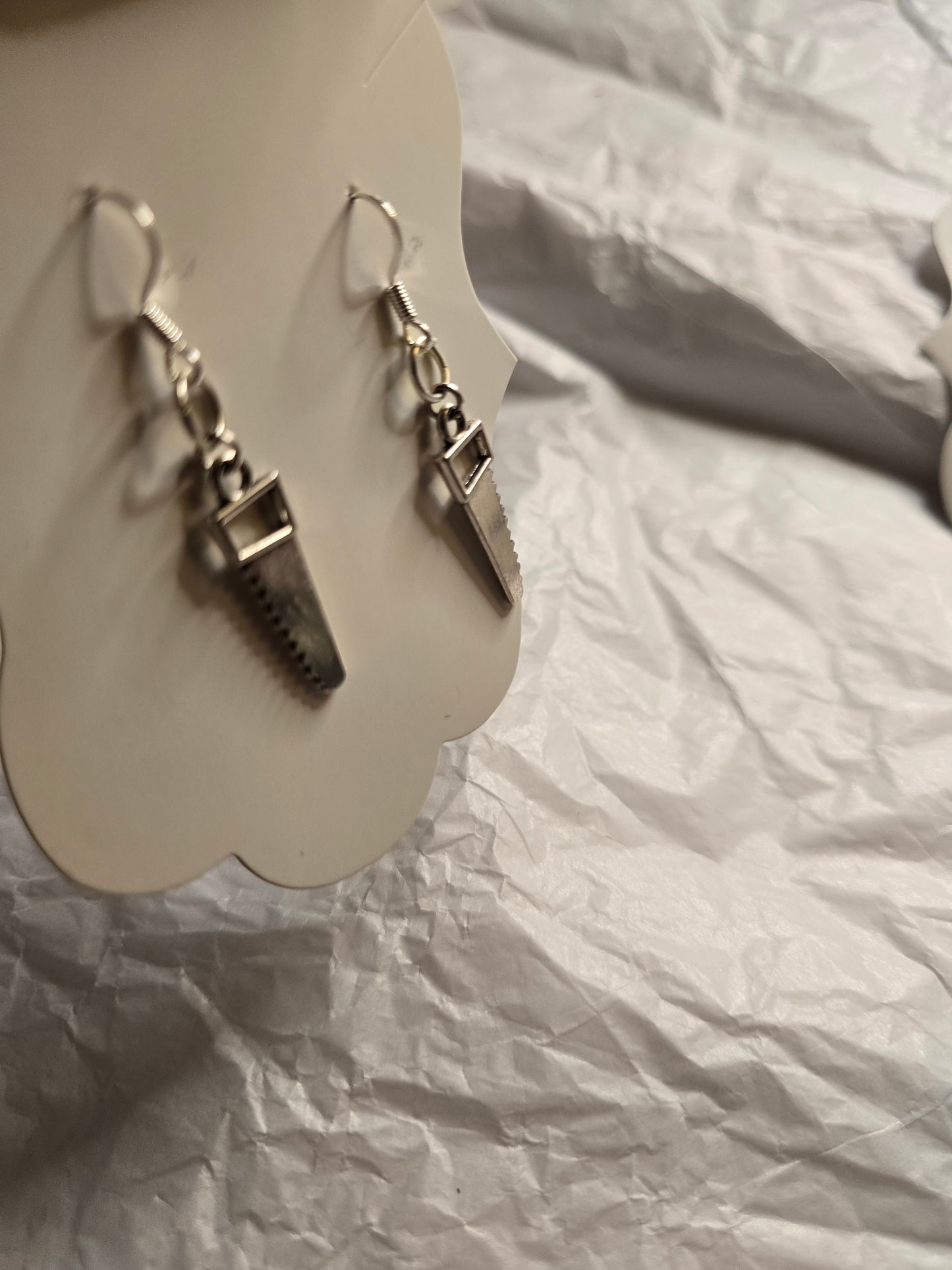 Carpenter tools earrings- saw
