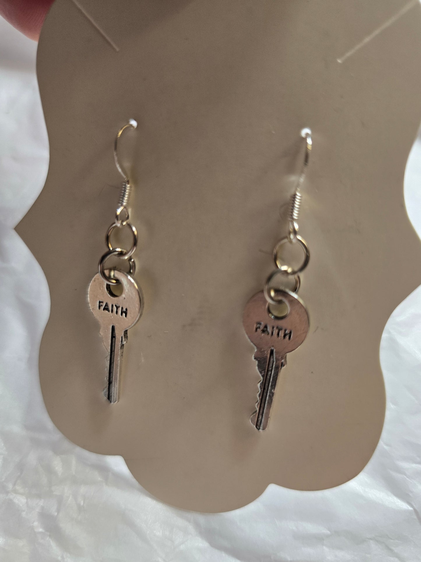 Faith key earrings