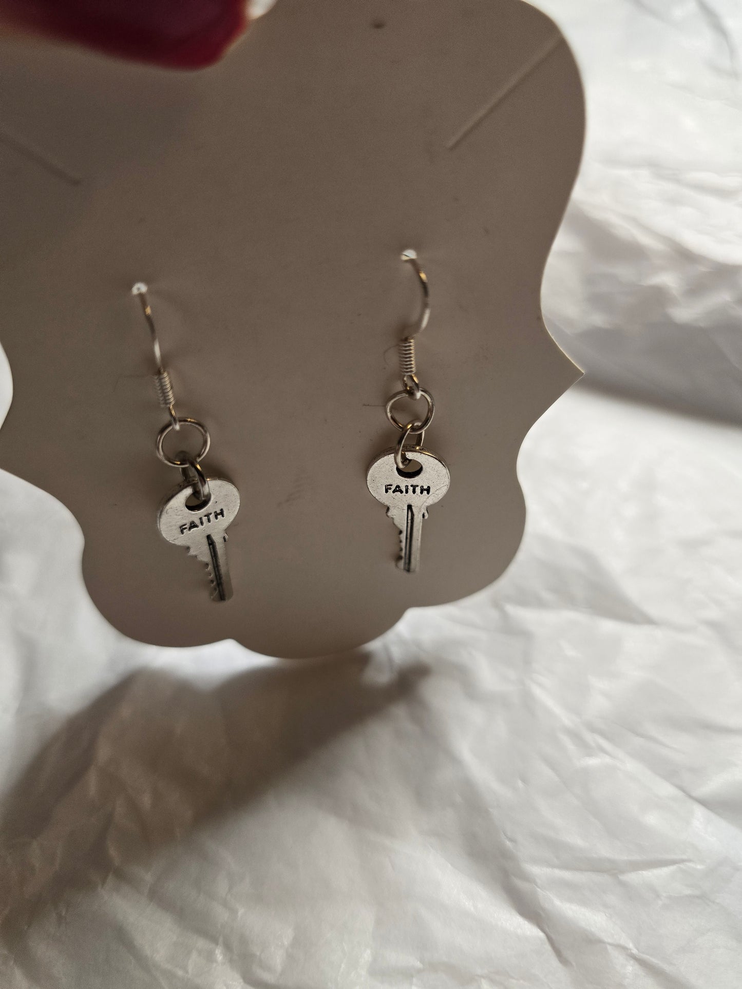 Faith key earrings