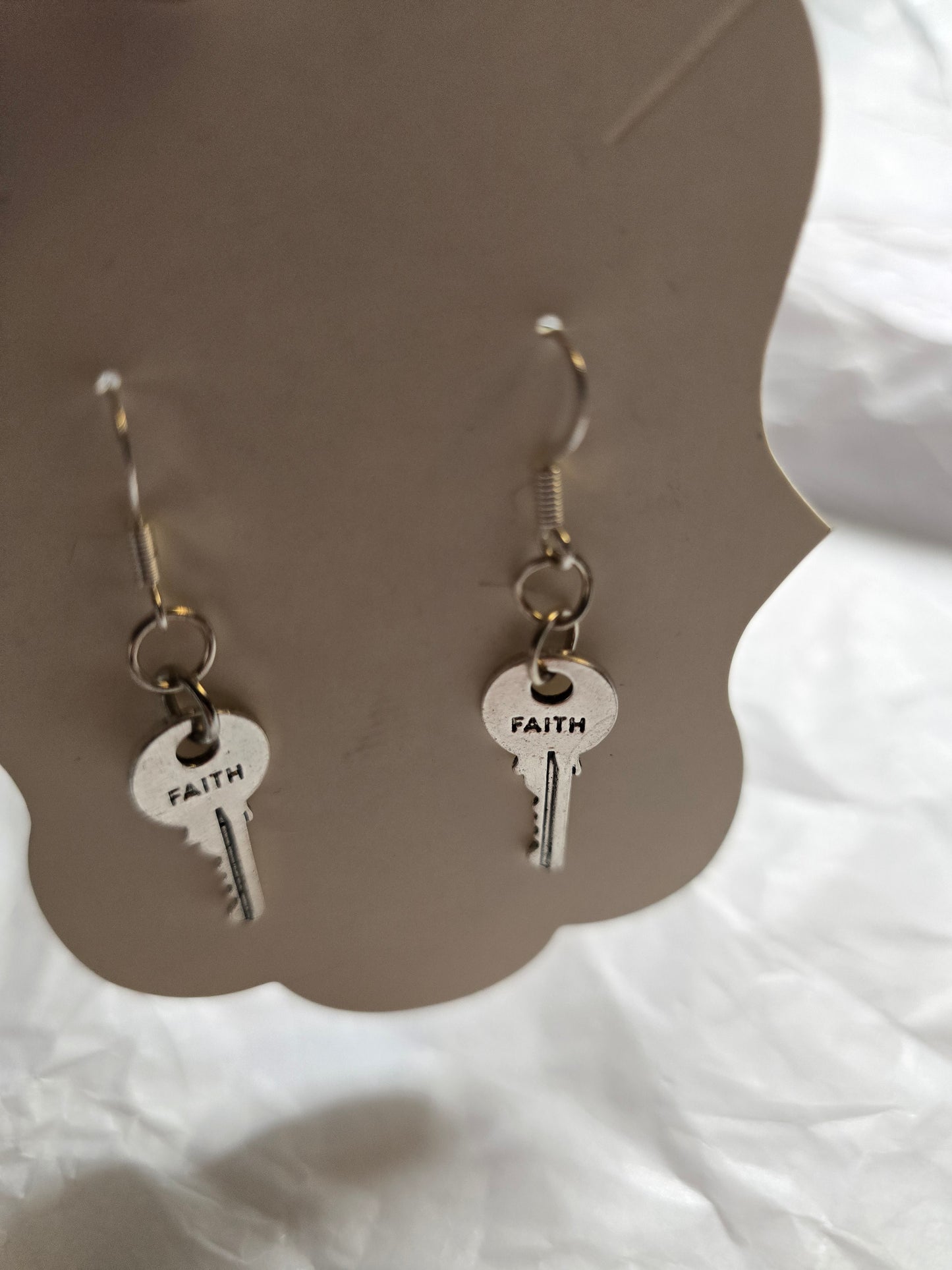 Faith key earrings