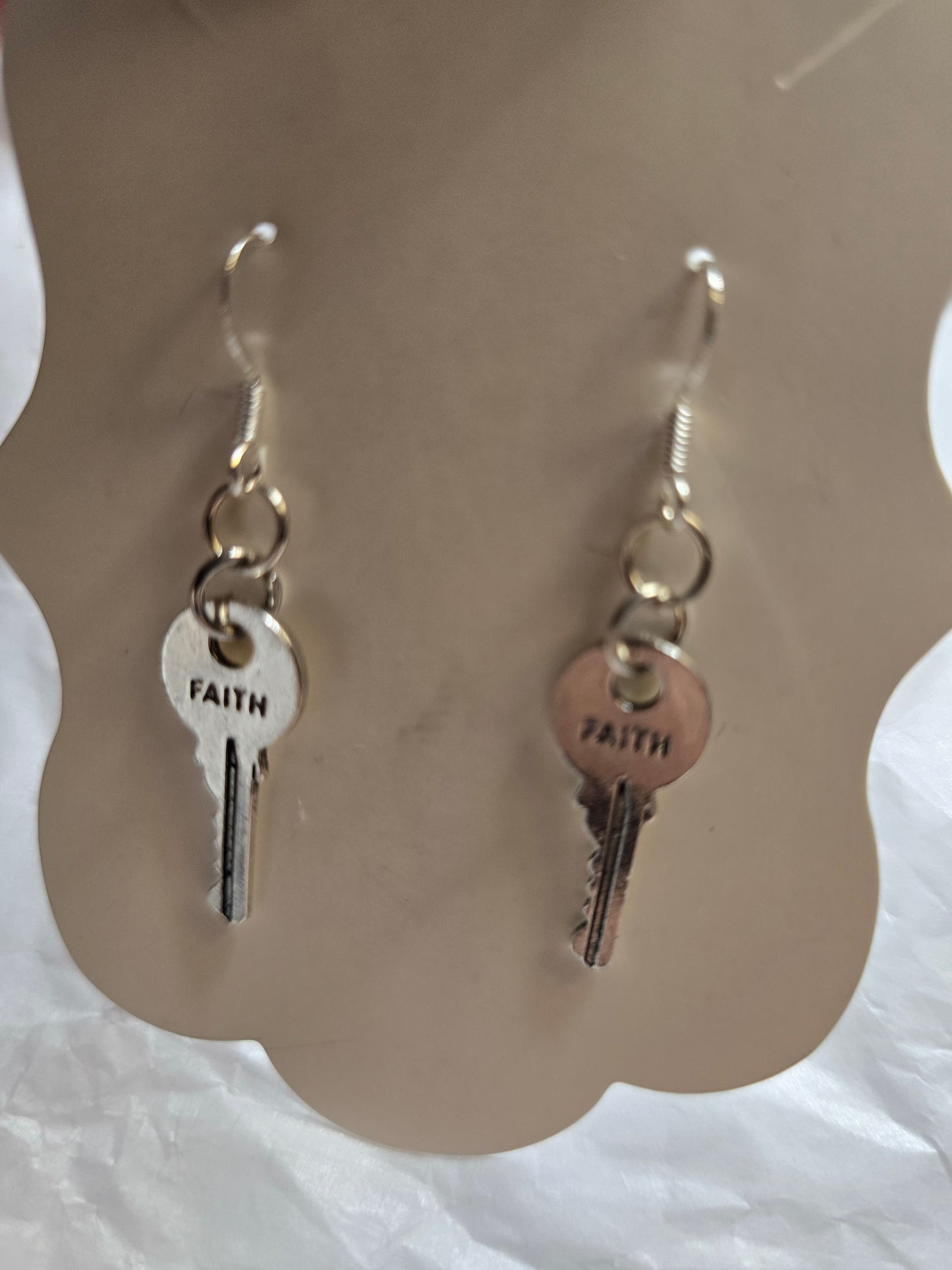 Faith key earrings