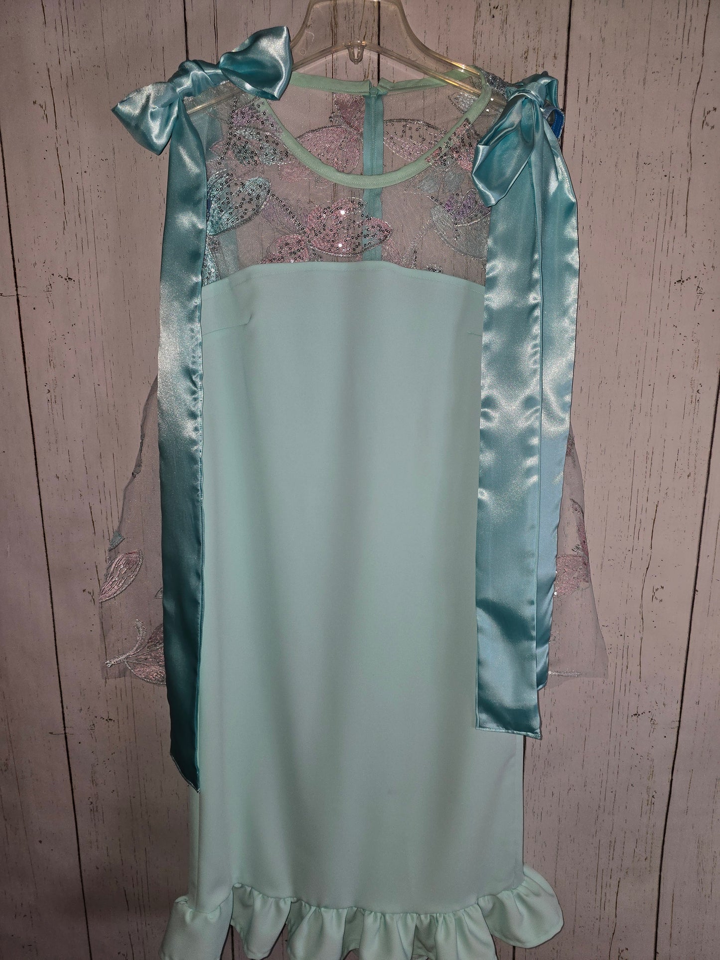 Light Green sleeveless dress with ribbons made by JulissaDesigns