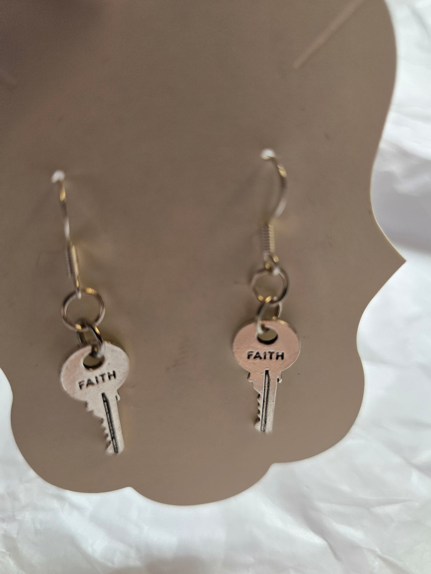 Faith key earrings