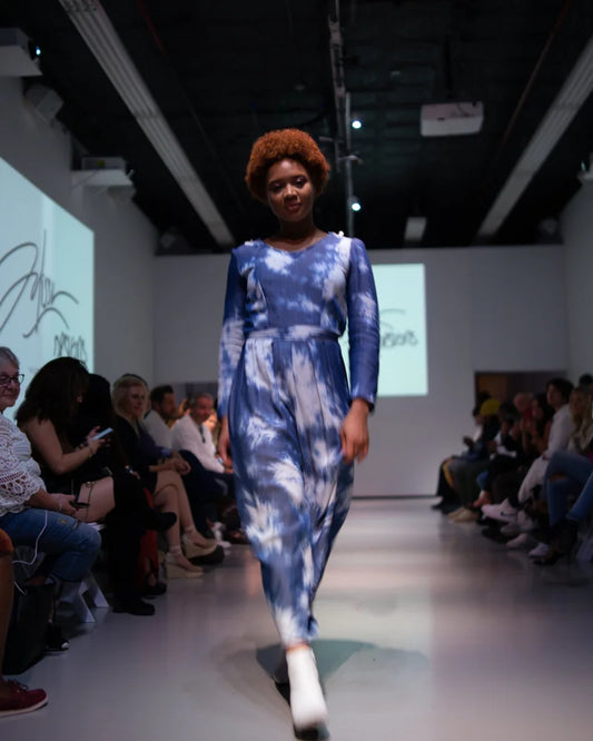 Angelic Beings Long Cloud Inspired Dress with Angel Wings 100 % soft denim fabric