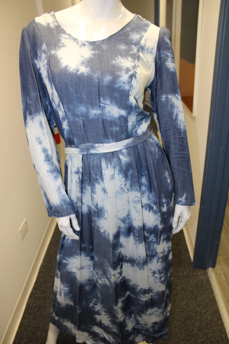 Angelic Beings Long Cloud Inspired Dress with Angel Wings 100 % soft denim fabric