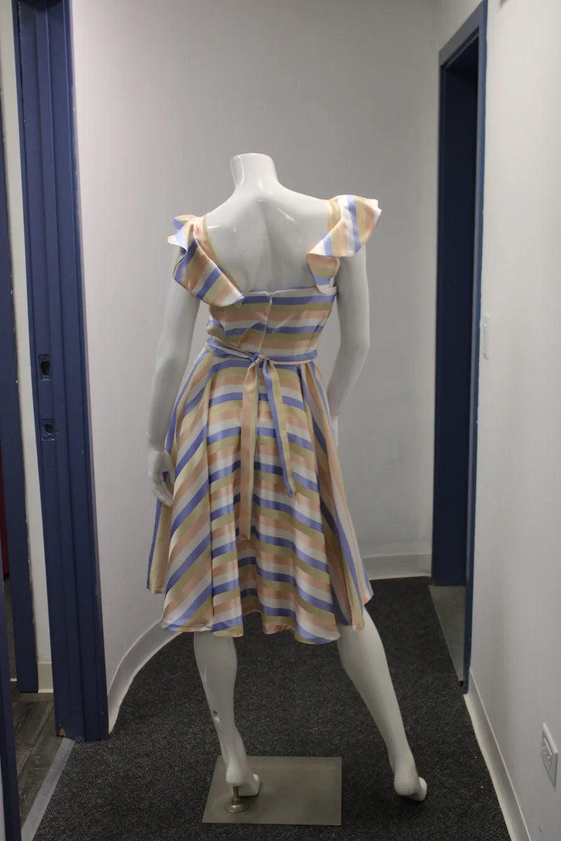 Striped Sleeveless Dress with belt