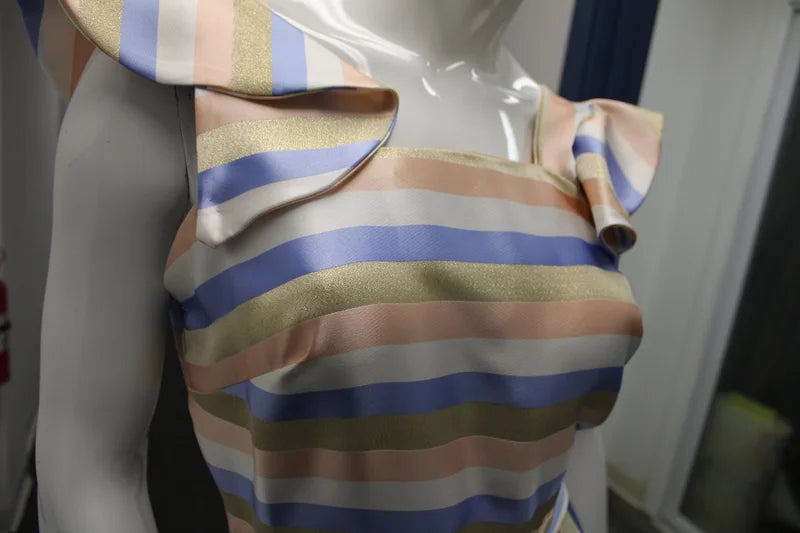 Striped Sleeveless Dress with belt