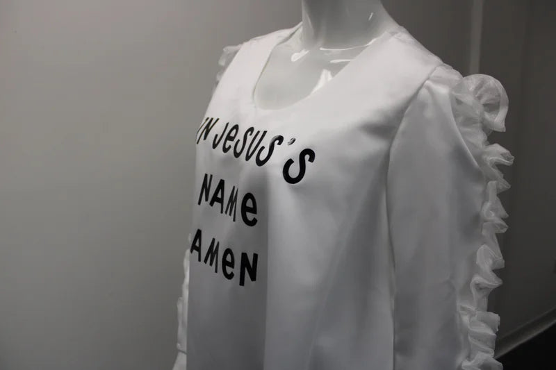 In Jesus's Name Long White Tunic Dress