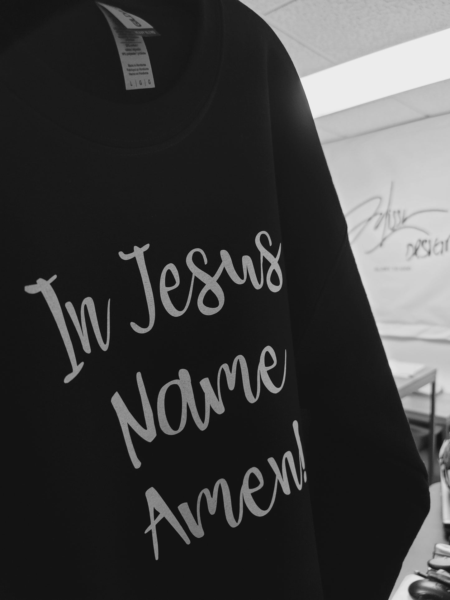 In Jesus name Black crew neck sweatshirt