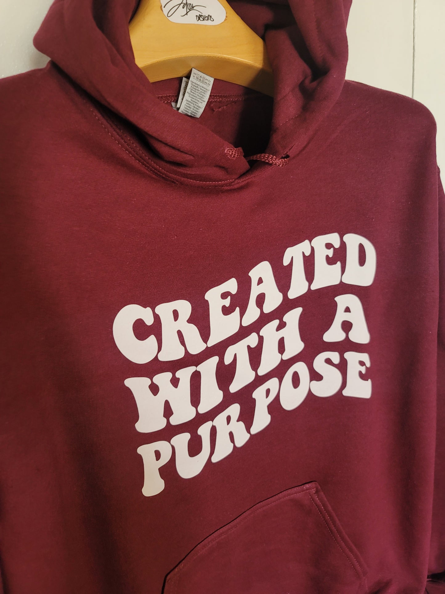 Created with a purpose Maroon Adult Unisex Heavy Blend