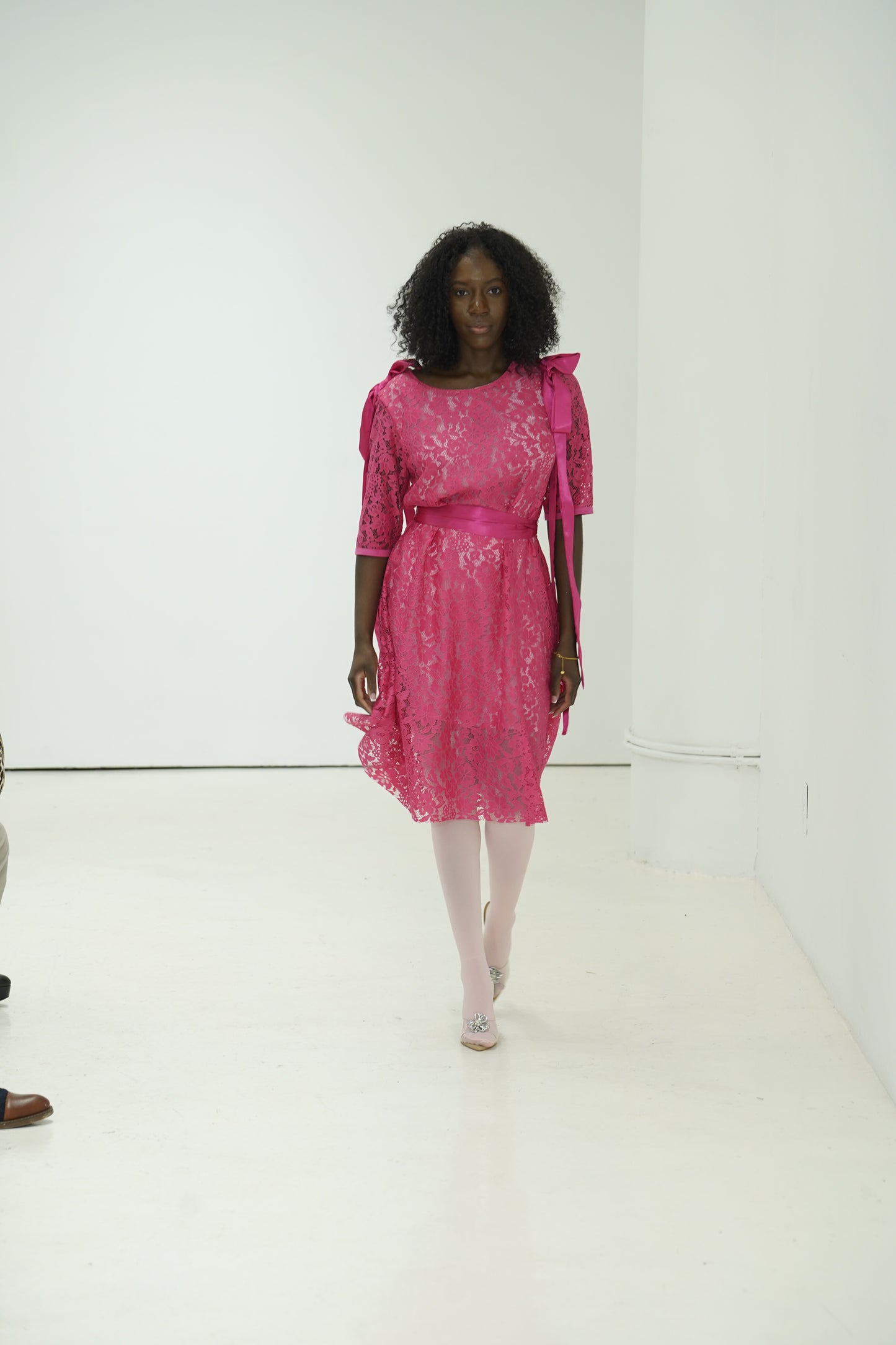 Pink Lace dress with sleeves by JulissaDesigns