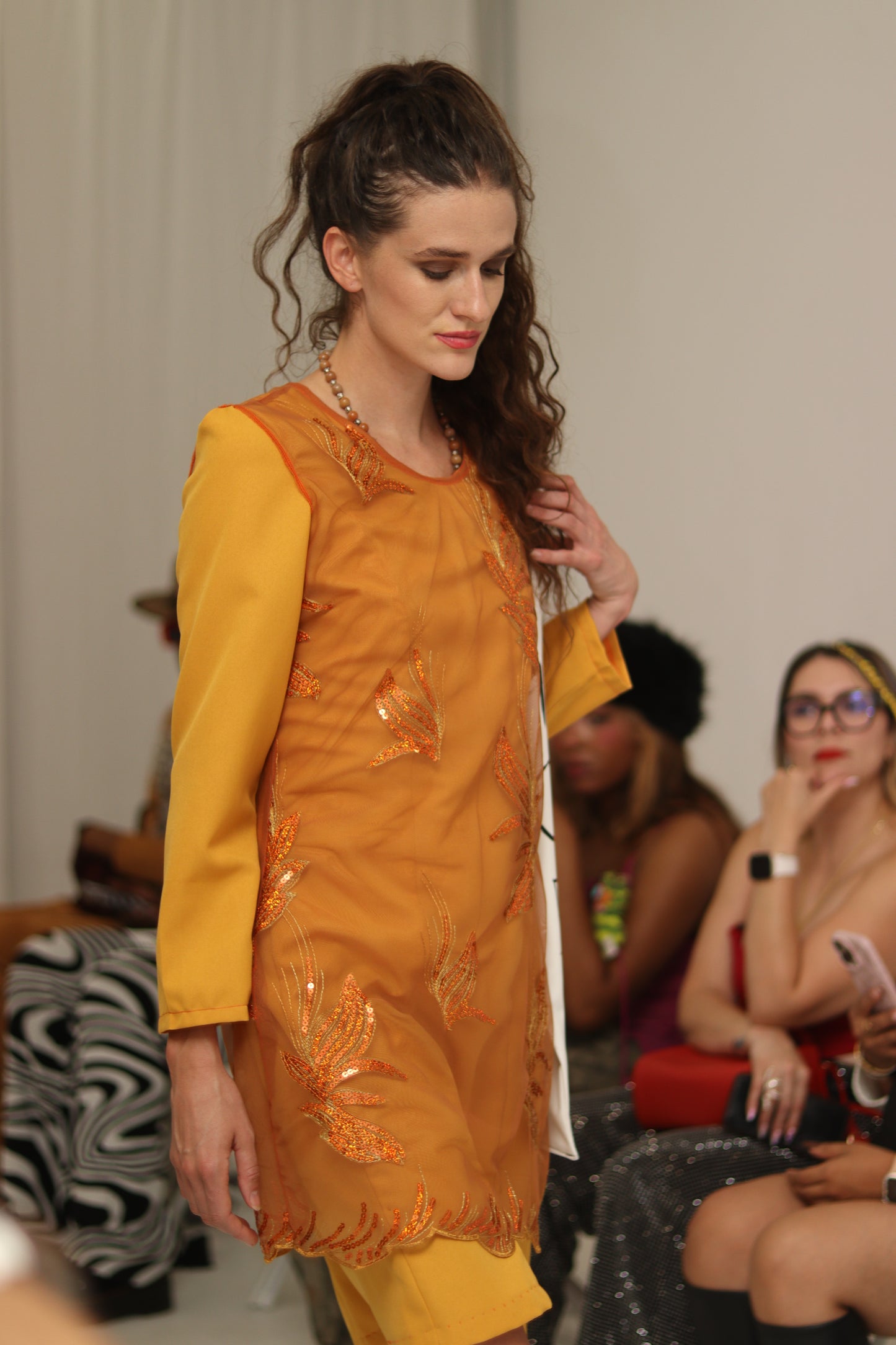 Bright yellow  All season dress with layer and band, For God So Loved JulissaDesigns 2026 Collection