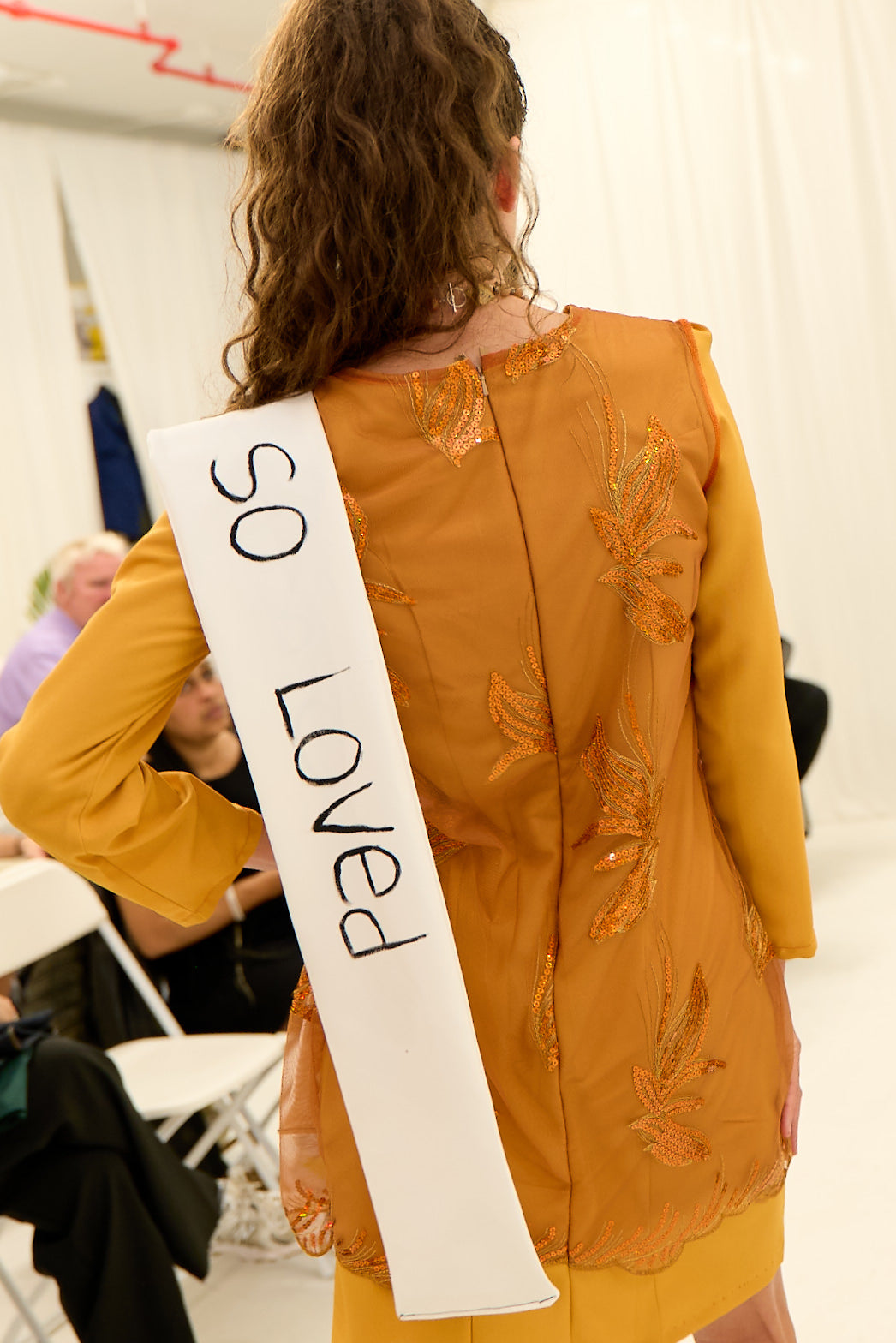 Bright yellow  All season dress with layer and band, For God So Loved JulissaDesigns 2026 Collection