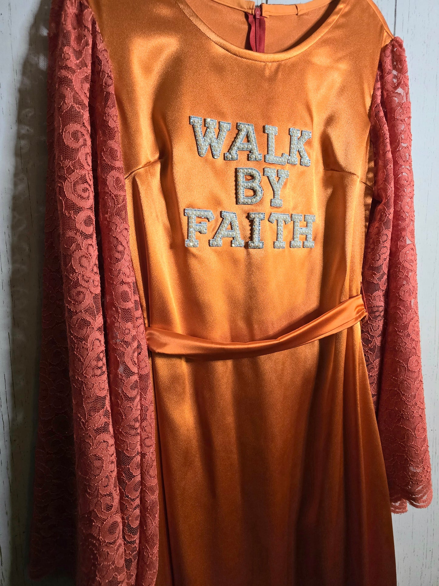 Walk by Faith Dress with lace bell sleeve