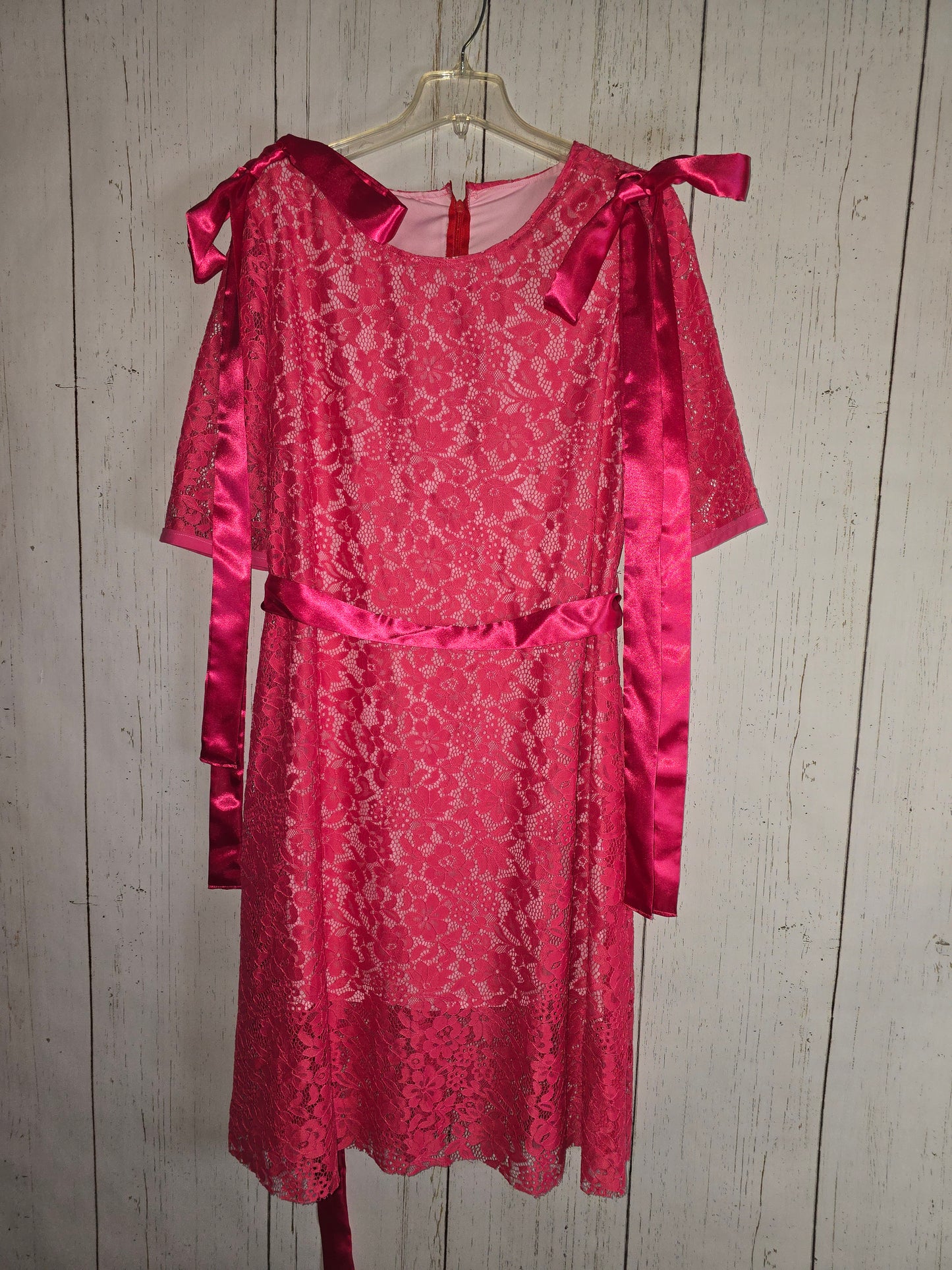 Pink Lace dress with sleeves by JulissaDesigns