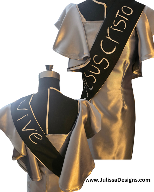 Jesus Cristo , Silver dress with band , JulissaDesigns SS 2026 Collection