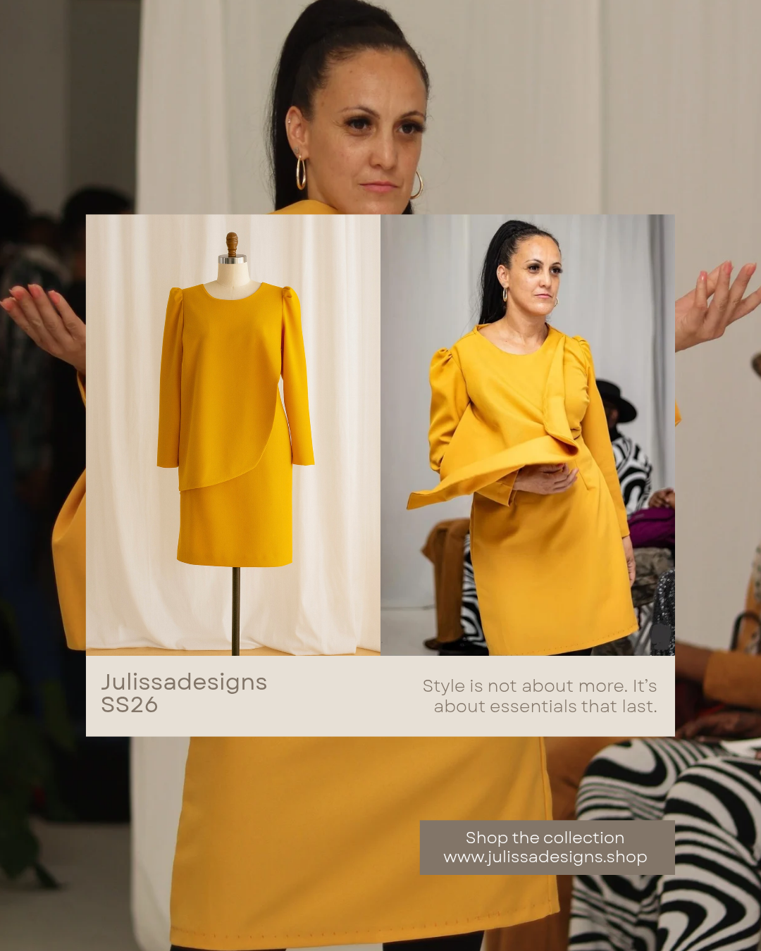 Julissadesigns mustard yellow dress with neckline multipurpose piece