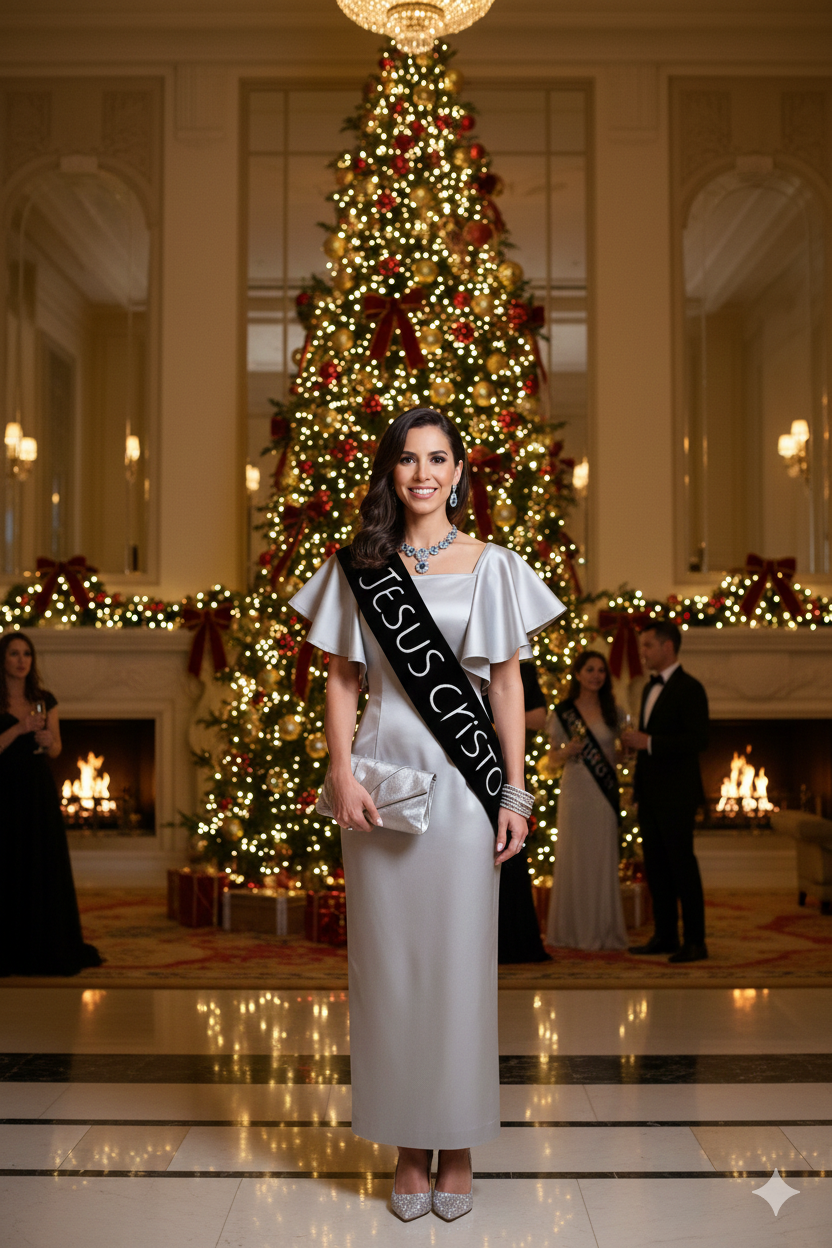 Jesus Cristo , Silver dress with band , JulissaDesigns SS 2026 Collection