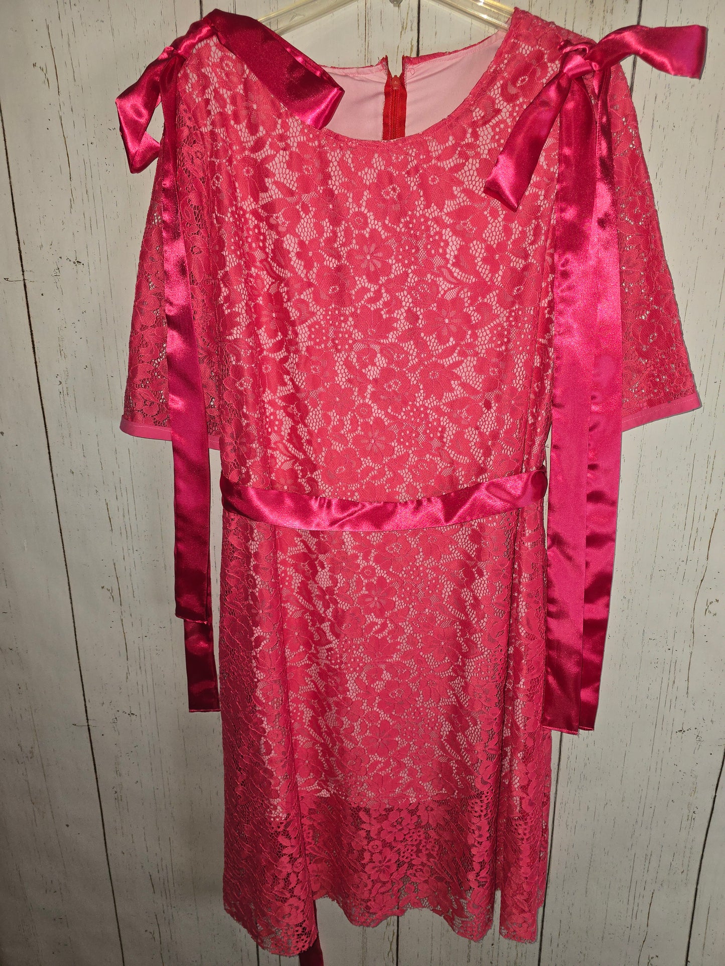 Pink Lace dress with sleeves by JulissaDesigns