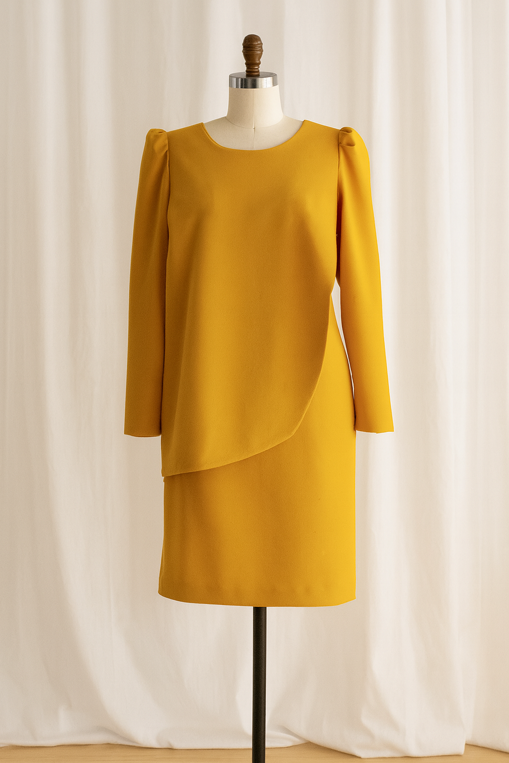 Julissadesigns mustard yellow dress with neckline multipurpose piece