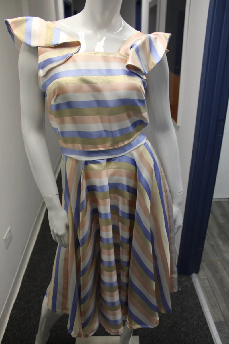 Striped Sleeveless Dress with belt