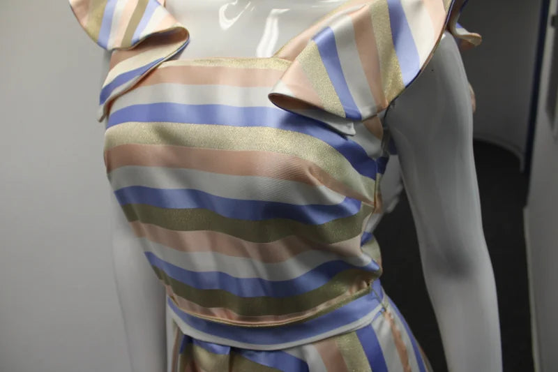 Striped Sleeveless Dress with belt