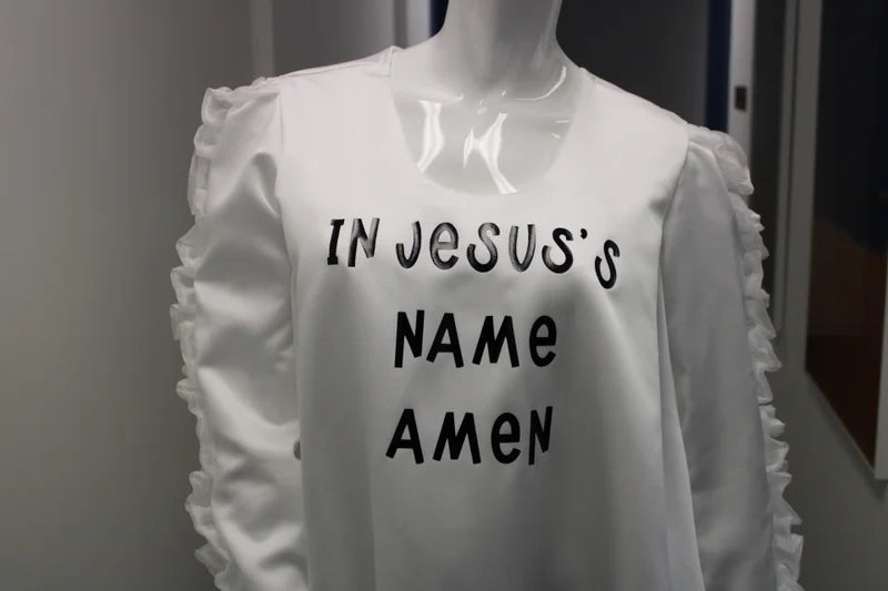 In Jesus's Name Long White Tunic Dress